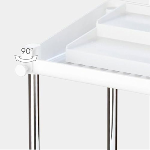 Maustejärjestäjä - AKTIVE - 2 kpl setti - Kaksinkertainen korkeus - Irrotettava alusta - 37,5 x 19 x 25,5 cm Vit