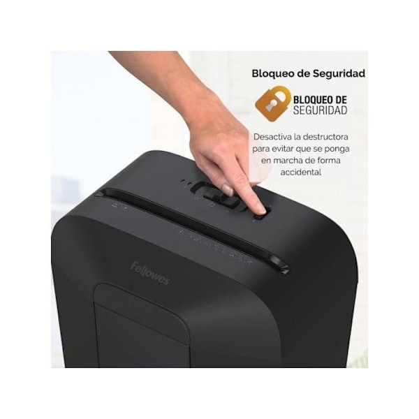Dokumentförstörare - FELLOWES - LX50 - Cross cut - 9 ark - 17 liter Svart