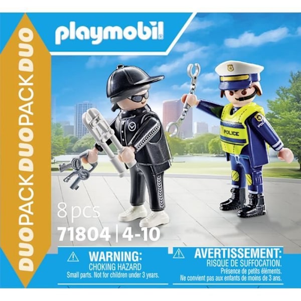 PLAYMOBIL 71804 Poliisi ja rosvo tarvikkeineen, Duo Pack, Poliisit, Action Heroes, 8 osaa, Alkaen 4 vuotta Flerfärgad