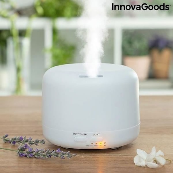 Steloured InnovaGoods Aroma Diffuser luftfugter med flerfarvet LED - Sort - Kapacitet 0,5 L svart