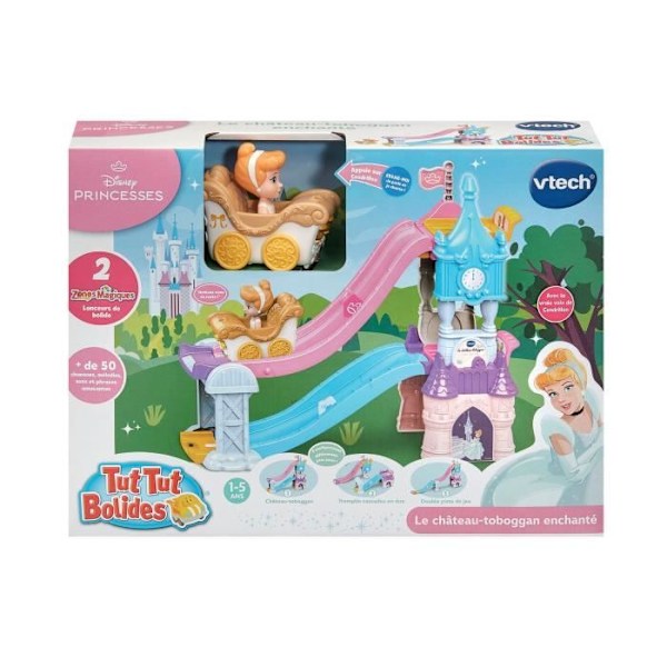 VTECH TUT TUT BOLIDIT DISNEY-PRINSESSAT - LINNA - TAIDETTAVA KELKKA (+ CINDERELLAN TAIDETTAVA HÄÄVAUNU) Flerfärgad
