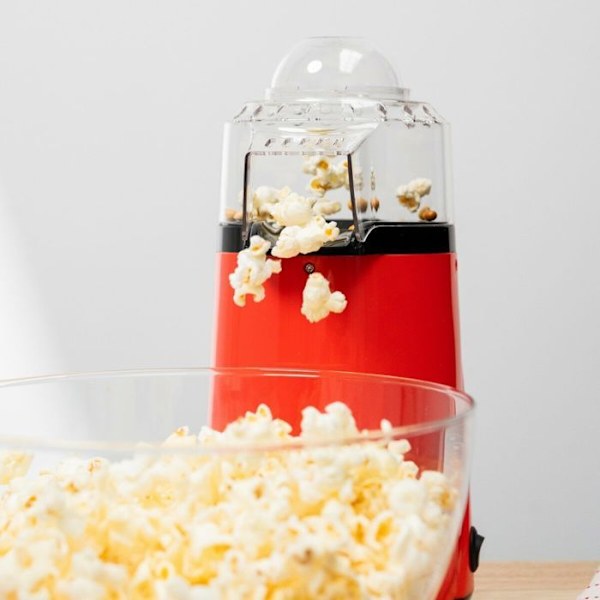 Popcornmaskin - InnovaGoods - Popmar - 1200 W - Varmluft - Kompakt och lätt design röd/svart/transparent