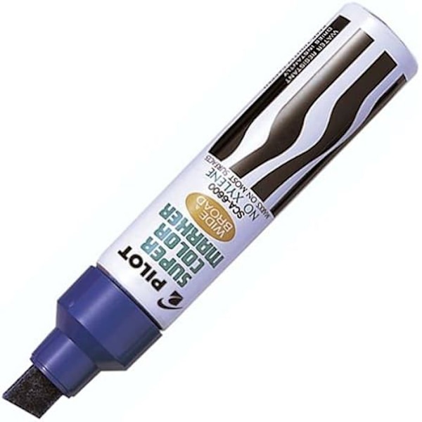 PILOT Super Color Marker - Leveä kärki - Sininen väri Blå