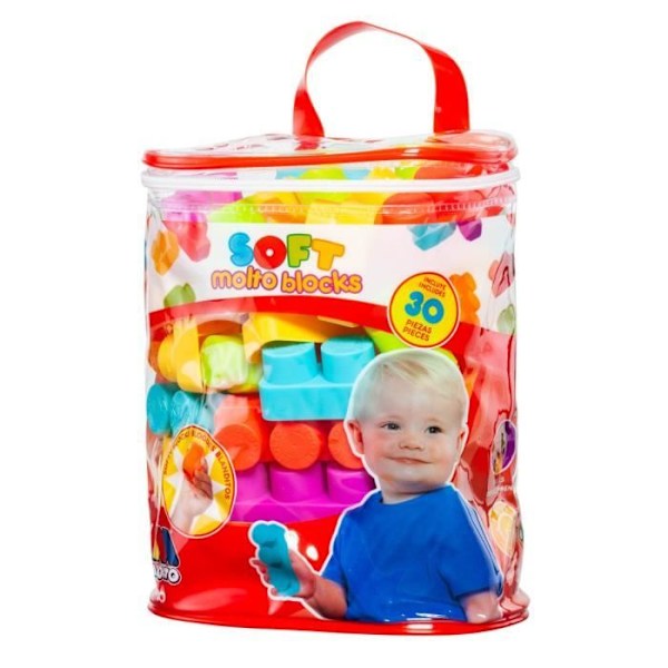 Påse med mjuka block - MOLTO - Flerfärgad - För baby - Gul - 30 st Flerfärgad