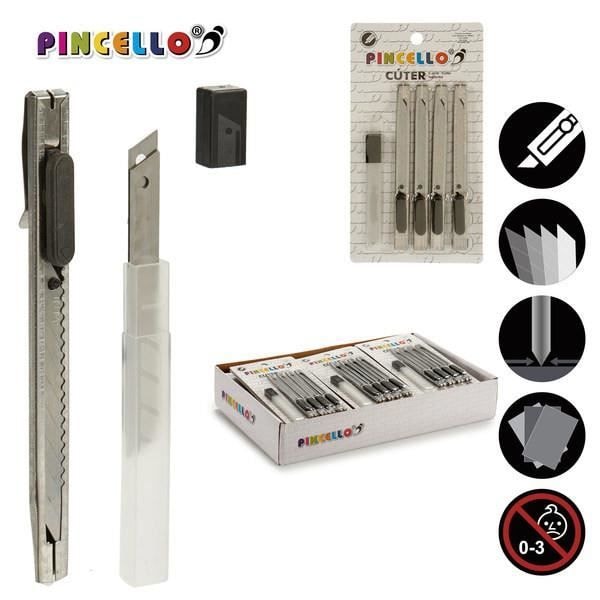 Cutter Noir Metal (1,5 x 18,5 x 10 cm) (4 Stk)