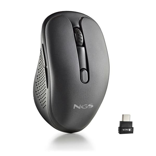 NGS EVO MIX: Genopladelig laser mus med multimode trådløs forbindelse. 2.4 GHz+Bluetooth 5.0+Bluetooth 5.1. Stille. DPI: 1200
