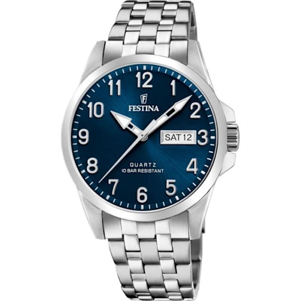 Ur - Festina - F20357-C - Rustfrit stål - 10 ATM - Blå urskive