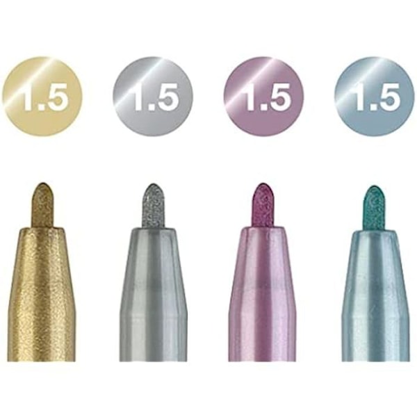 Faber-Castell PITT Metalisk Penne Portfolio (sæt med 4) Vit