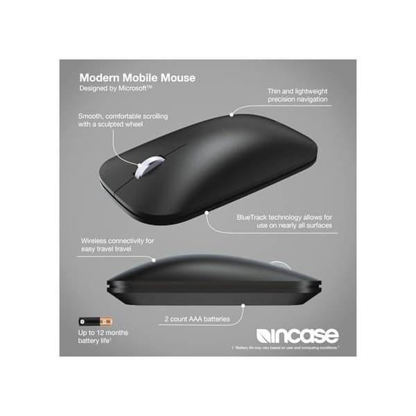 Moderne mobil mus - Incase - KTF-00083 - Bluetooth - Ambidextrous - Sort