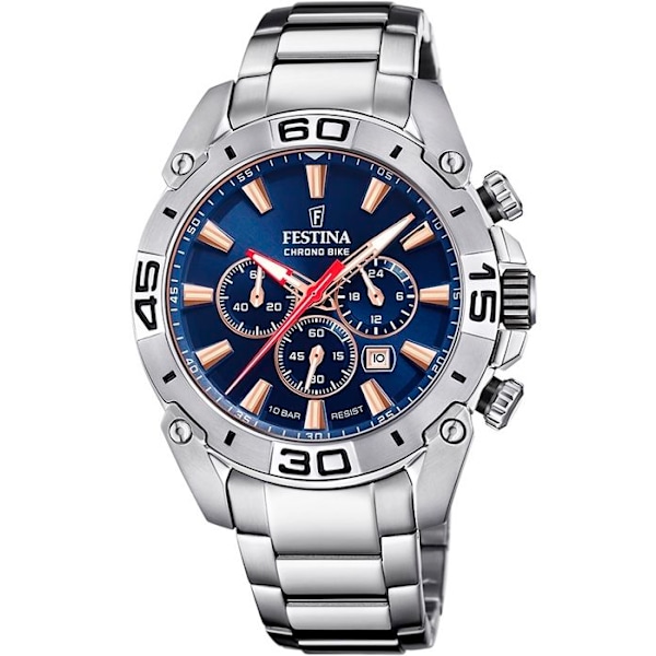 Klocka - Festina - F20543/4 - Diameter 45,50mm - Midnattsblå urtavla - Vattentäthet 100m Midnattsblå