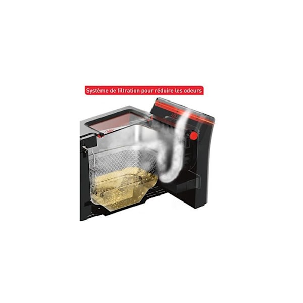 Klassisk Tefal Clear Duo Fritøse, Mindre røg og lugt, Sort, FR600810