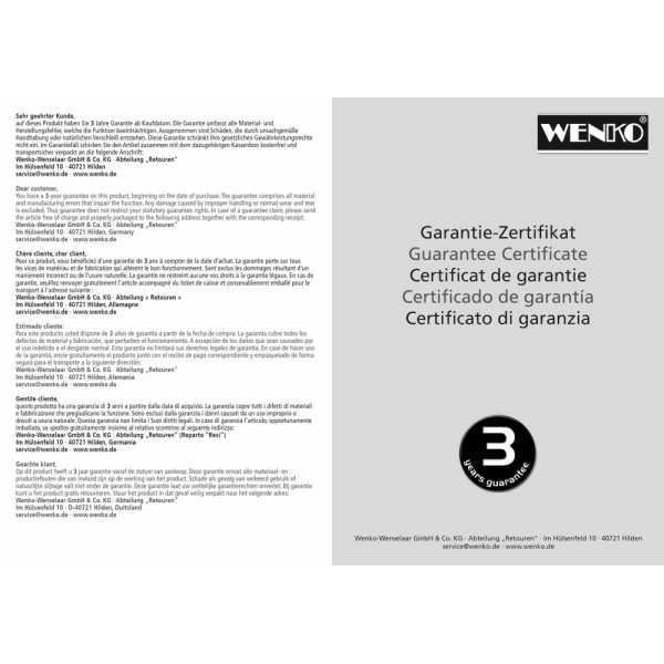 WENKO Bruserør Design, fleksibelt bruserør, universel forbindelse ½", plastik, L175 cm, mat sort