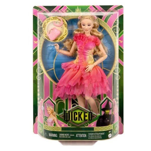 Mattel-Wicked-Glinda-nukke lisävarusteilla ja irrotettavilla vaatteilla - Disney - HXT63 Flerfärgad