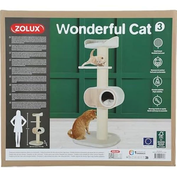 Tilbehør til kæledyr - ZOLUX - AAC Wonderful Cat 3 Beige - Komfort - Indendørs - Kat Beige