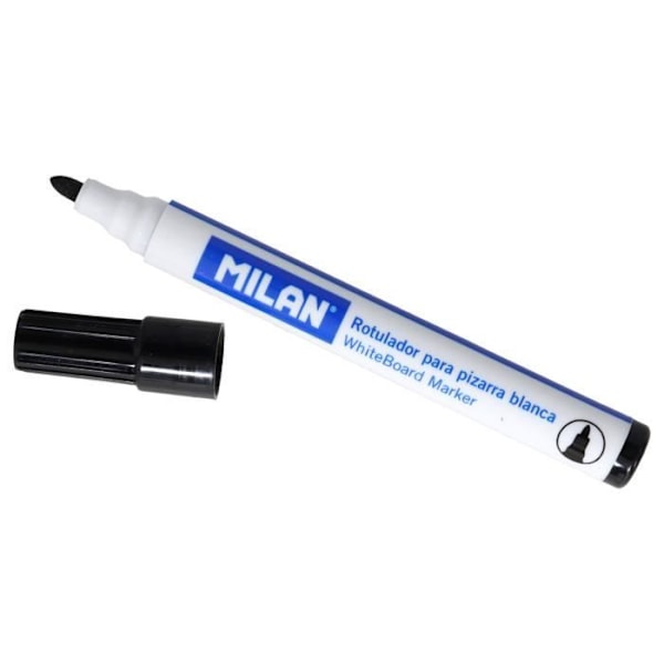 Milan whiteboard tusch 15 x 1,5 cm sort 12 stk Svart