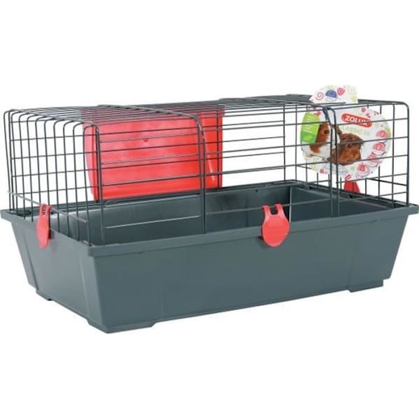 "Häkki - Zolux - Classic 80 - Punainen - Puu - Kruntta ja Hamsteri"