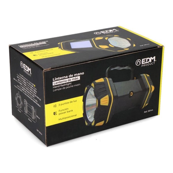 Ladattava LED-käsivalaisin - EDM - 400lm - Etu- ja sivuvalaistus - Akunkesto 17h - IP44 Vit, Röd
