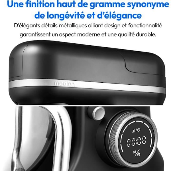 Robot leivontakone 3-in-1 - MEDION - MD18430 - 1200 W - 5 L - 8 nopeutta - Hakkerointitoiminto - Musta Svart