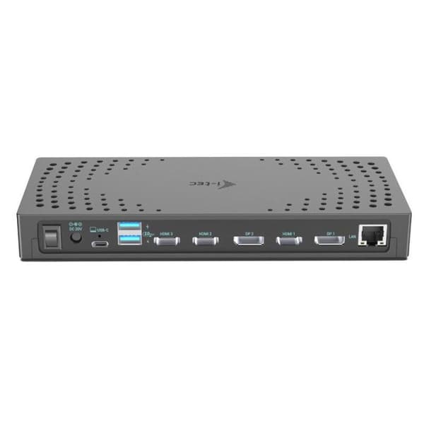 USB 3.0/USB-C dockingstation - I-Tec - Thunderbolt 3x 4K Gen 2 - 100W strømforsyning - Sort - One size