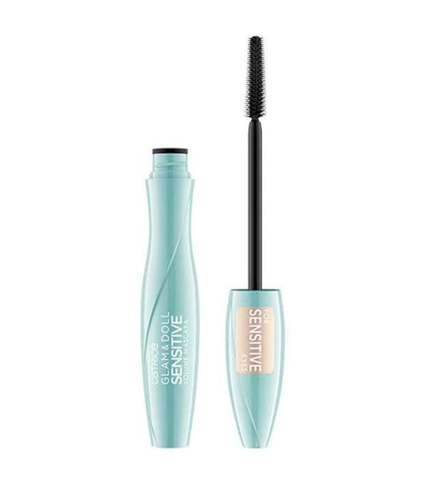 Mascara - CATRICE - Glam & Doll Sensitive Volume - Vandafvisende - Élastomère - Ultra sort Grøn