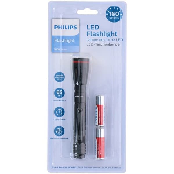 Lommelygte - PHILIPS - SFL1001P/10 - LED - Vandtæt IPX4 - Sort Sort