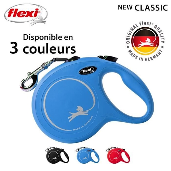 Talutin Uusi Classic L Tape 8 m sininen Flexi CL30T8-251-BL-20 Blå