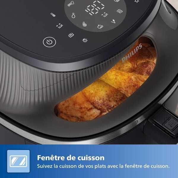 Airfryer - PHILIPS - NA332/00 - 6,2L - 1700W - 12 programmer LED Sort