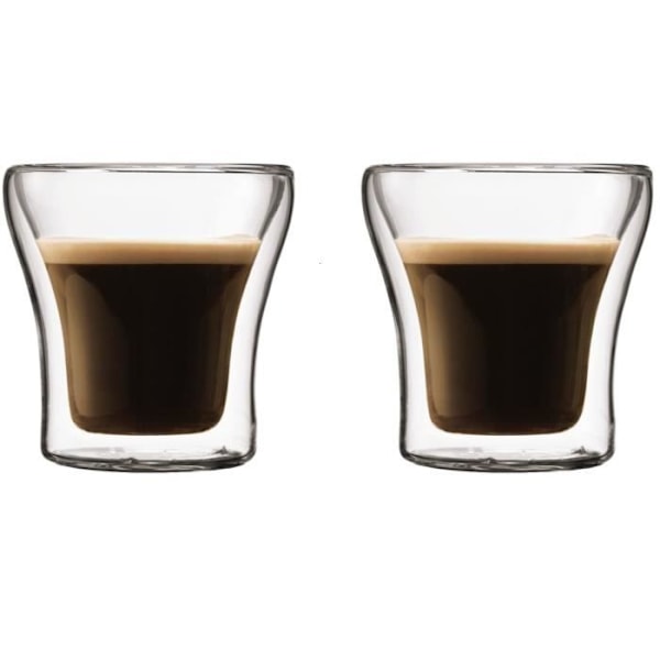 Setti 2 lasia - BODUM - Assam - Kaksinkertainen seinämä - 0,1 l - Läpinäkyvä Transparent