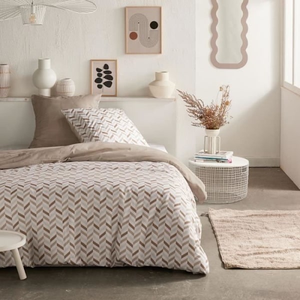 Vuodevaatesarja - TODAY Crazy - Graafinen printti - 2 henkilöä - 220 x 240 cm - Beige Beige