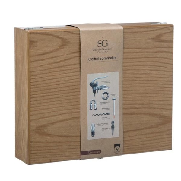 Coffret Sommelier - Marc - 9 Pladser - Træ - Grå - 9 Rum