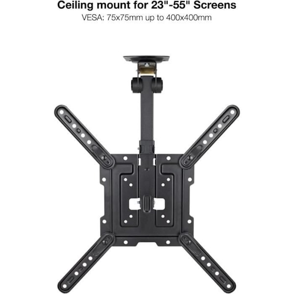 TooQ LPCE1123TSLI-B - Loftmontering til skærme 23-55, VESA 400x400 mm Maksimum, Sort