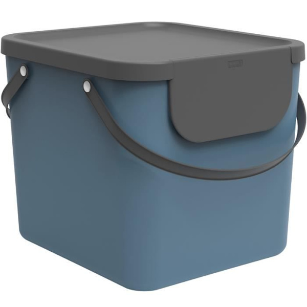 Rotho Albula Affaldssorteringssystem 40l til køkkenet, Plast (PP) uden BPA, blå/anthracit, 40l (39,8 x 35,8 x 33, Blå