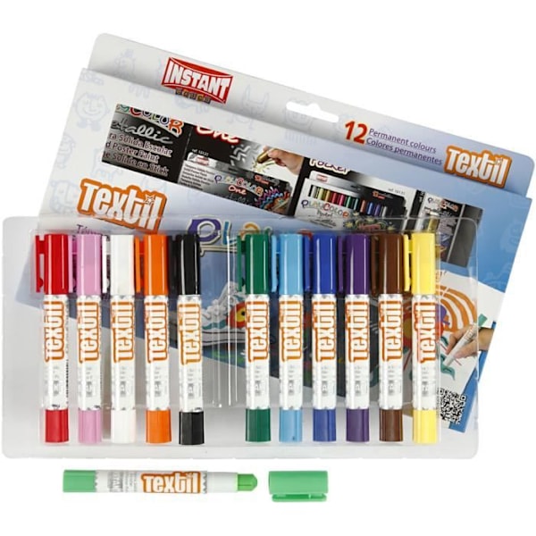 Solid Gouache Paint Penne 5g - Playcolor Tekstil lomme - 12 assorterede farver - 10561
