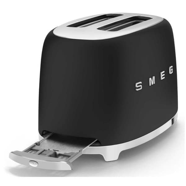 Brødrister - SMEG - TSF01BLMEU - Mat Sort - 950 Watt - 2 Skiver Mat sort