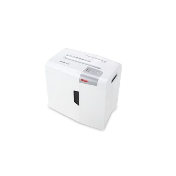 Dokumentförstörare - HSM - Shredstar S10 - Skär i 6 mm remsor - Kapacitet 10 ark - 18 L behållare Vit