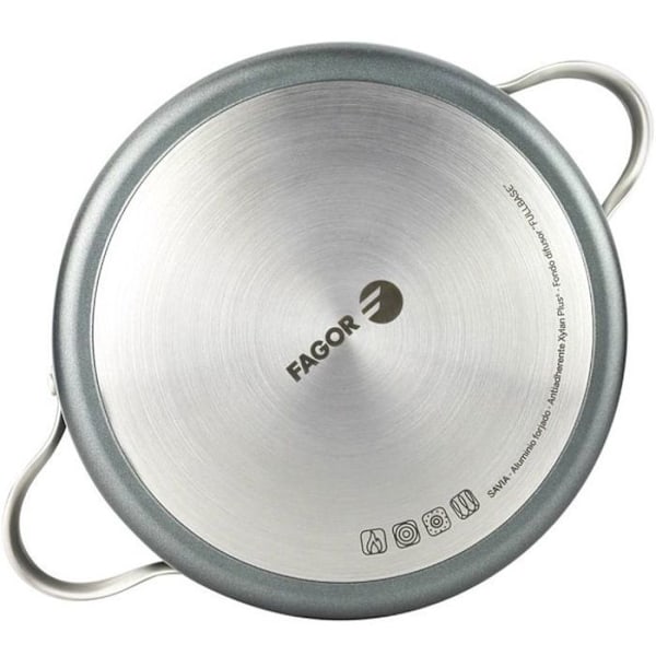 Fagor SAVIA 24 Grävskopa i Granit, Diameter 24 cm, Med Glaslock, Gryta i Smidd Aluminium