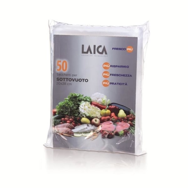 Laica tyhjiöpussit - 50 muovipussin pakkaus 20x28cm Laica-laitteeseen - VT3504