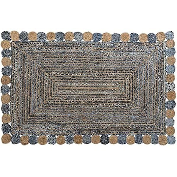 Matta - DKD Heminredning - Standard - Blå - Jute och bomull - 200 x 290 cm blå
