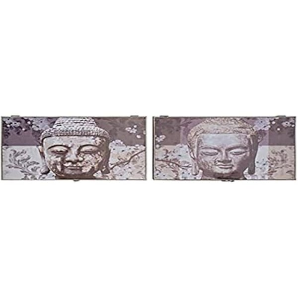 Buddha tæller - HJEMINDRETNING - Grå - MDF - 2 stk - 46,5 x 6 x 31 cm Flerfärgad