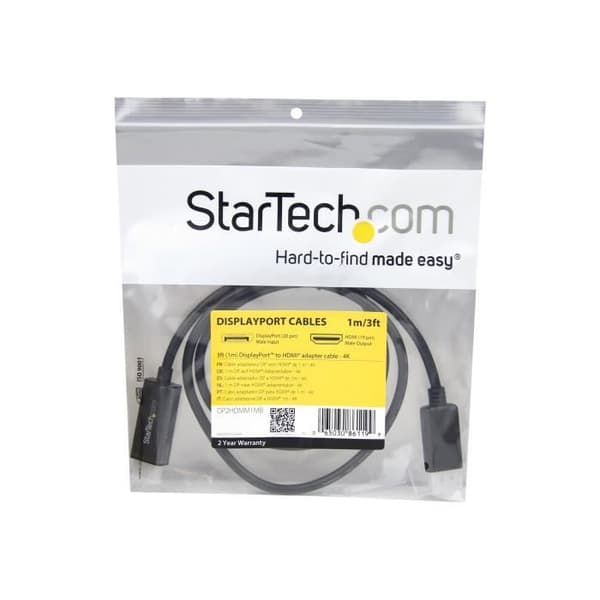 STARTECH.COM DisplayPort til HDMI Adapterkabel 1 m - M / M - 4K - Sort