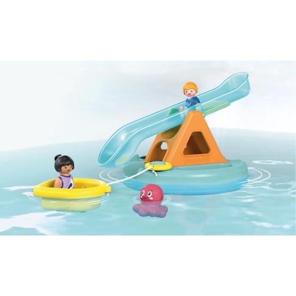 PLAYMOBIL Junior 71687 Ö-ö med vattenrutschkana, Badleksak, Från 12 månader Flerfärgad