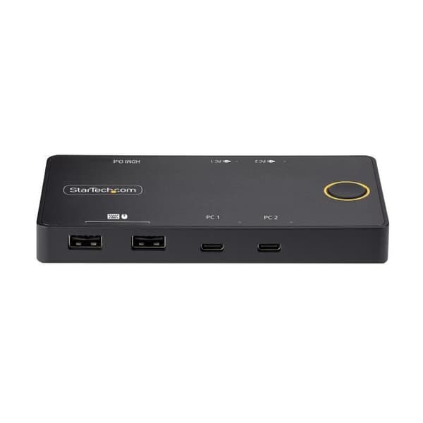 USB-C KVM-kytkin - STARTECH - Kaksois - 4K 60Hz - 100W Virta - Musta
