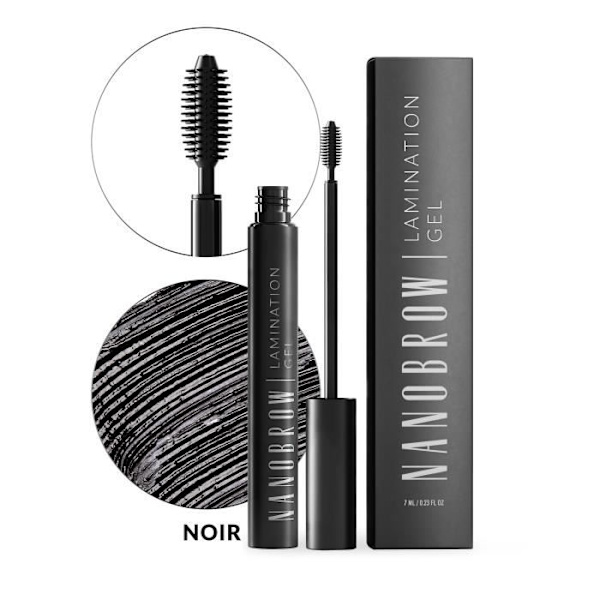 Nanobrow Lamination Gel Black - sävytetty kulmakarvojen geeli, tarkasti muotoillut ja täytetyt kulmakarvat