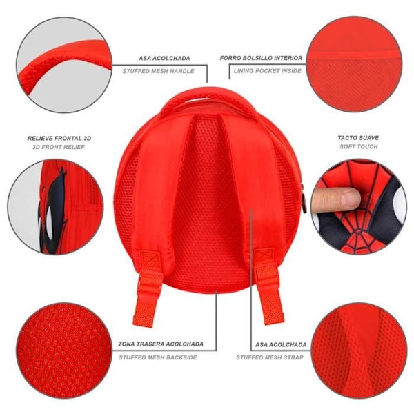 Emoji-ryggsäck - Marvel Spiderman Send - Röd - One Size Röd