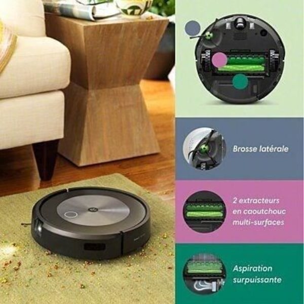 Robotstøvsuger Vasker - IROBOT J755840 j7+ - Selvtømmende system - 400 ml - Grafit Kolgrå