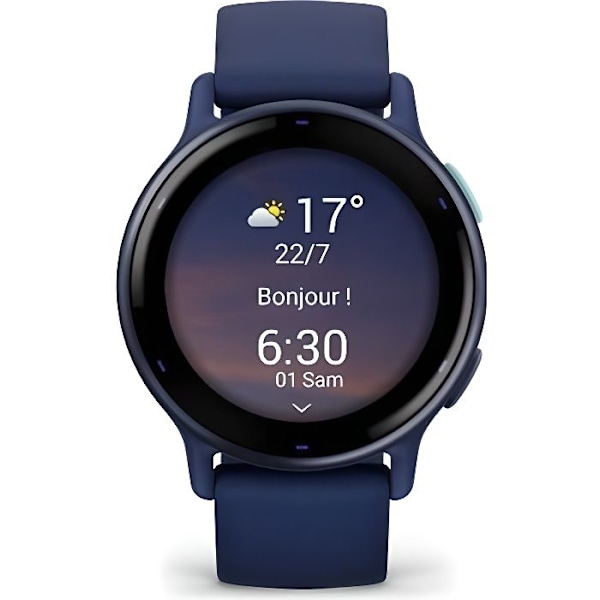 Tilsluttet GPS-ur - GARMIN - Vivoactive 5 - WiFi - 30,4 mm (1,2") - Metallisk blå med blå rem