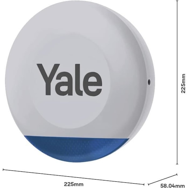 Yale Sirène Alarm Udendørs - Justerbar Sirène op til 100dB - Blinkende LED - Real-time Advarsler Via App