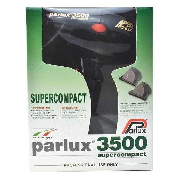 PARLUX Hårtørrer - 3500 Supercompact - Luftstrøm 73 m3/h - 2000 W - Sort