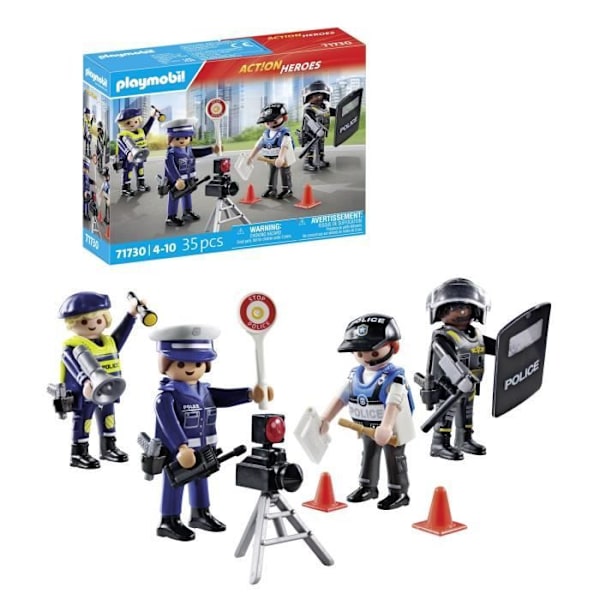 PLAYMOBIL 71730 Polisyrke-set 4 poliser, Actionhjältar, Poliserna, 35 delar, Från 4 år Flerfärgad