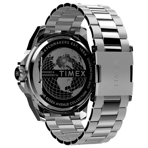 Klocka - Timex - Essex - Silver/Stål - Vattentät 5 ATM - Analog Display Silver/stål, blå